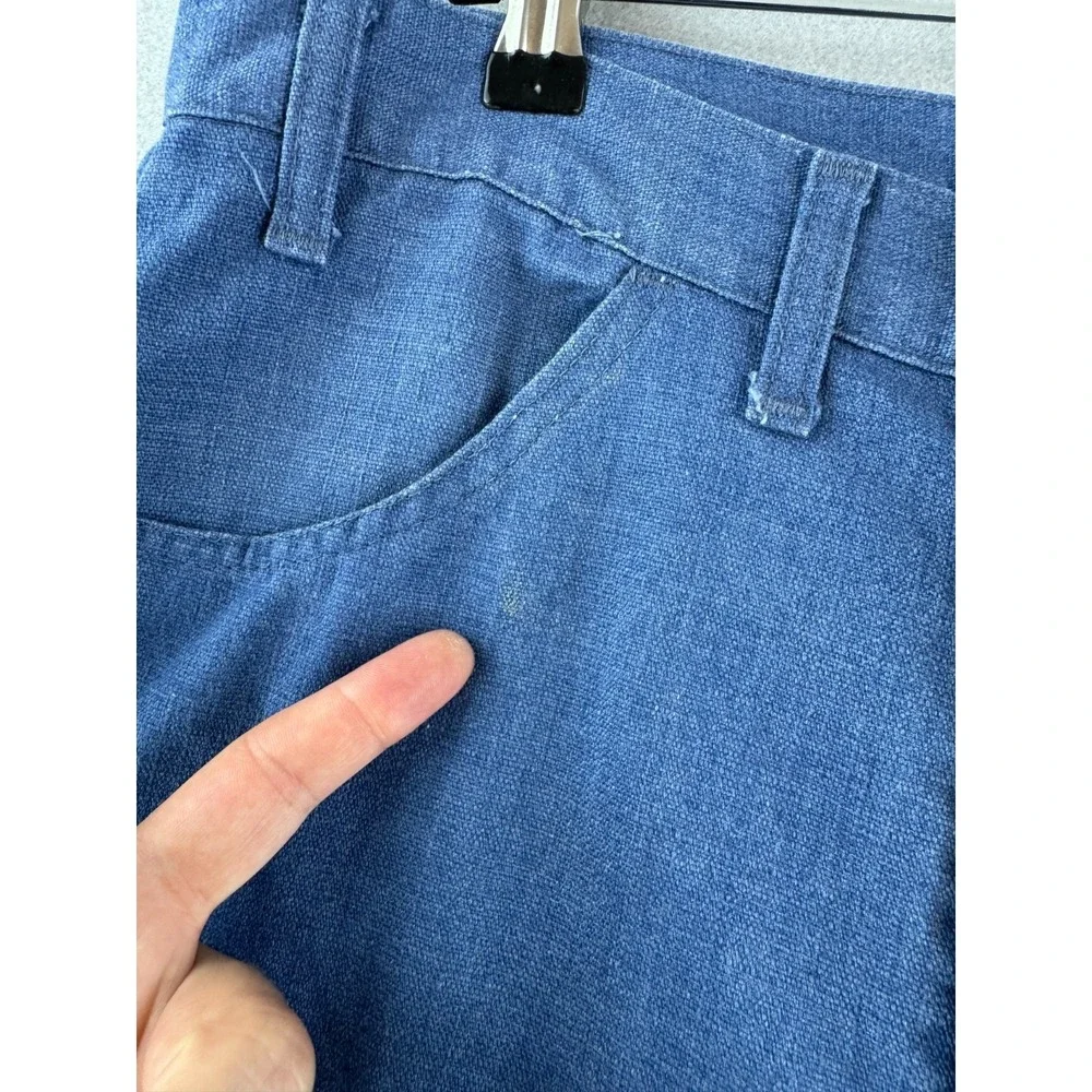 Vintage Levis Pants Mens Fits 29x35 Blue Early 70s 1972 Bell Bottoms Chambray